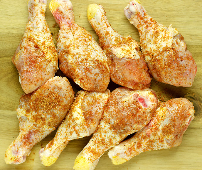 gerookte kip drumsticks rub